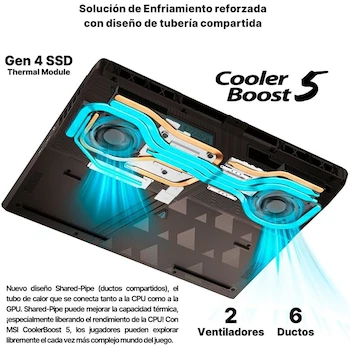 Imagen 5 de MSI Vector 16 HX AI RTX 5070 Ti Ultra 9 275HX 16GB 1TB 16" QHD+ 240Hz Gris