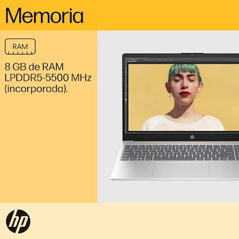 Imagen 5 de HP Laptop 15-fc0069la AMD Athlon Silver 8GB 512GB SSD 15.6" FHD Dorado Plata