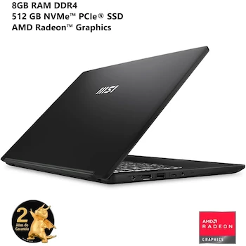 Imagen 4 de MSI Modern 14 Ryzen 5 7430U 8GB RAM 512GB SSD 14" FHD Negra