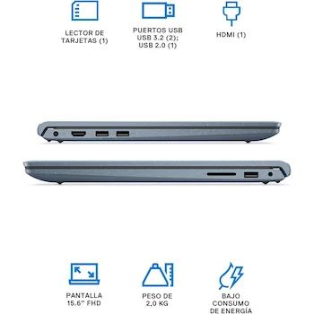 Imagen 3 de Laptop Dell Inspiron 3511 15.6" FHD i7-1165G7 8GB 256GB SSD Gris Azul