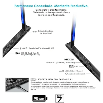 Imagen 3 de MSI Prestige 14 Thin & Light Intel Core Ultra 5 125H RTX 4050 16GB 1TB SSD