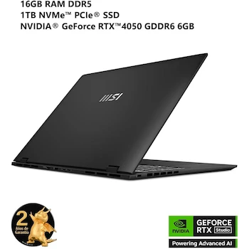 Imagen 4 de MSI Prestige 14 Thin & Light Intel Core Ultra 5 125H RTX 4050 16GB 1TB SSD