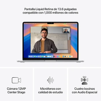 Imagen 3 de Apple 2025 MacBook Air 13" M4 10-Core CPU/GPU 24GB 512GB Plata