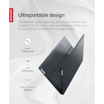 Imagen 5 de Lenovo IdeaPad 1 Laptop 15.6" FHD Touch Ryzen 5 7520U 8GB 256GB Abyss Blue