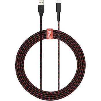 Imagen de referencia para PDP Gaming Charge Cable 8ft USB-C Charger Negro/Rojo para Nintendo Switch