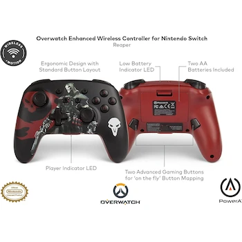 Imagen 2 de PowerA Control Inalámbrico Nintendo Switch Overwatch Reaper Standard Edition Modelo 1514145-01