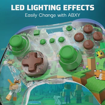Imagen 3 de PDP REALMz Wireless Pro Controller Nintendo Switch Minecraft Steve Forest Biome 500-234-STV