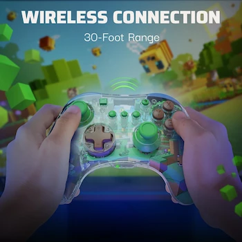 Imagen 4 de PDP REALMz Wireless Pro Controller Nintendo Switch Minecraft Steve Forest Biome 500-234-STV
