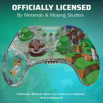 Imagen 5 de PDP REALMz Wireless Pro Controller Nintendo Switch Minecraft Steve Forest Biome 500-234-STV