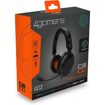 Imagen 3 de 4Gamers Audífonos Gamer C6-100 Negro/Naranja 3.5mm Compatible PS4 PS5 Xbox Switch PC