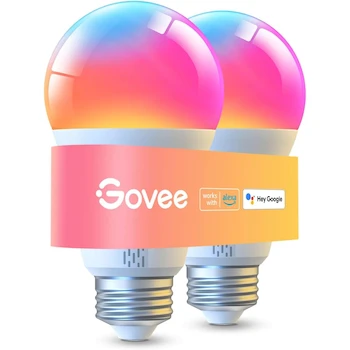 Imagen de referencia para Govee Foco LED Inteligente A19 RGB Blanco Regulable 1000 lm 9W WiFi 2.4 GHz (2 unidades)