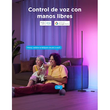 Imagen 2 de Lámpara de Pie Esquina LED Govee RGBIC Negra H6076
