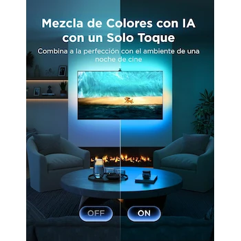 Imagen 4 de Govee Retroiluminación TV 3 Lens Dual 4MP Negro RGBWIC 5m para TV 75–85'' 60 LED/m