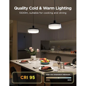 Imagen 5 de Govee Lámpara Colgante Isla de Cocina Negra 1300 lm RGBIC 2700–6500K Compatible Matter