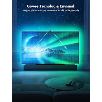Imagen 2 de Govee Envisual T2 Tira LED RGBIC 5m Dual-Cámara WiFi para TV 75–85 pulgadas Multicolor