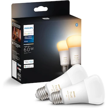 Imagen de referencia para Philips Hue Foco Inteligente LED A19 White Ambiance 9W E27 Paquete de 2