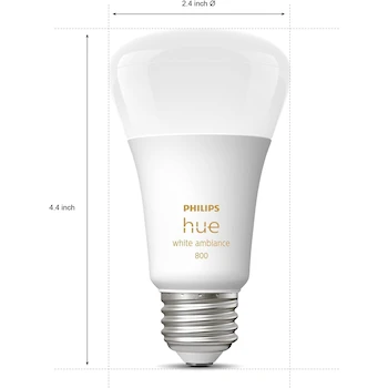Imagen 2 de Philips Hue Foco Inteligente LED A19 White Ambiance 9W E27 Paquete de 2