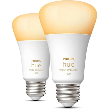 Imagen 3 de Philips Hue Foco Inteligente LED A19 White Ambiance 9W E27 Paquete de 2