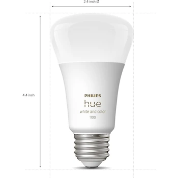 Imagen 2 de Philips Hue Pack 4 Focos Inteligentes Multicolor A19 10.5W con Hue Bridge