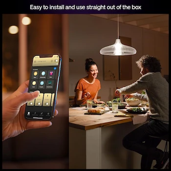 Imagen 3 de Philips Hue Foco LED Inteligente A19 Blanco Cálido 2700K E26 9W 810 lm Paquete de 4