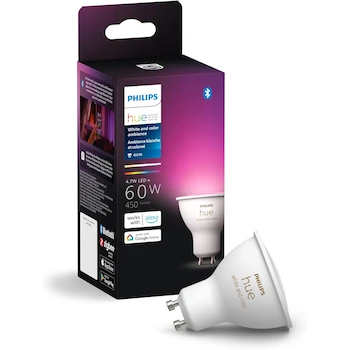 Imagen de referencia para Philips Hue Foco Inteligente GU10 Multicolor Ambiente Blanco y Color 1 paquete