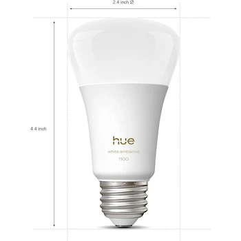 Imagen 2 de Philips Hue Foco LED Inteligente A19 Blanco Ambiente E26 9.5W 1100 lm Paquete 2