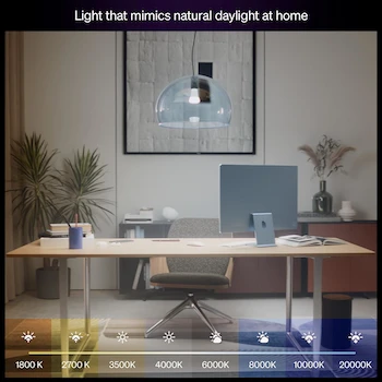 Imagen 4 de Philips Hue Foco LED Inteligente A19 Blanco Ambiente E26 9.5W 1100 lm Paquete 2