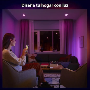 Imagen 2 de Philips Hue Empotrables Inteligentes 5/6" Multicolor Blanco Rosa Pack 4