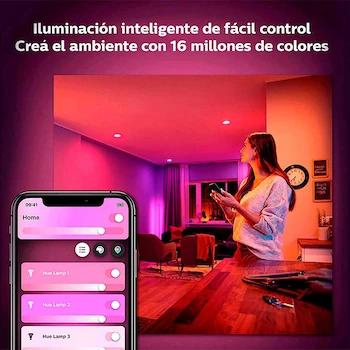 Imagen 5 de Philips Hue Empotrables Inteligentes 5/6" Multicolor Blanco Rosa Pack 4