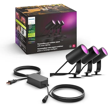 Imagen de referencia para Philips Hue Lily Outdoor Spot Kit Base Negro Paquete de 3