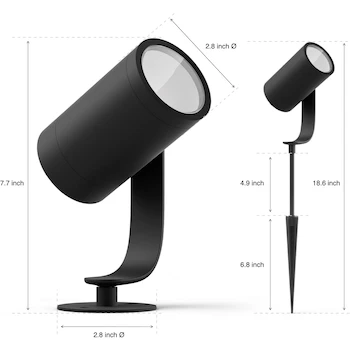 Imagen 3 de Philips Hue Lily Outdoor Spot Kit Base Negro Paquete de 3