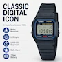 Miniatura de Casio F-91W Reloj digital negro Serie F91W resistente al agua con luz LED, alarma y cronómetro