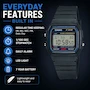 Miniatura de Casio F-91W Reloj digital negro Serie F91W resistente al agua con luz LED, alarma y cronómetro