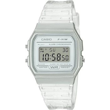 Imagen de referencia para Casio F-91WS-7CF Reloj Digital de Cuarzo Unisex Correa de Resina Transparente
