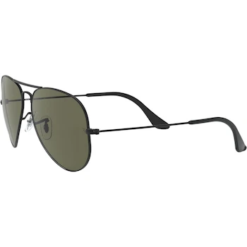 Imagen 3 de Ray-Ban RB3025 Aviator Classic Unisex Adulto Negro Mate Polarizado G-15 Verde 55 mm