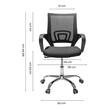 Imagen 4 de Top Living Silla de Oficina Ejecutiva Giratoria Malla Negra Base Plástico