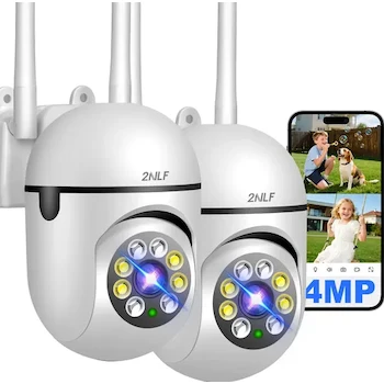 Imagen de referencia para 2NLF 2PCS Cámara de Seguridad WiFi 4MP Ultra HD con Alarma Foco 360° Visión Nocturna en Color