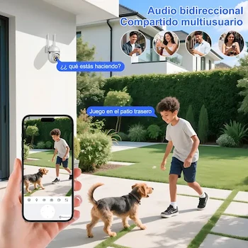Imagen 3 de 2NLF 2PCS Cámara de Seguridad WiFi 4MP Ultra HD con Alarma Foco 360° Visión Nocturna en Color