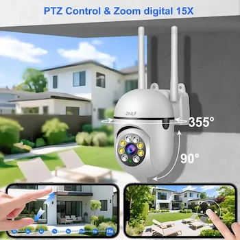 Imagen 5 de 2NLF 2PCS Cámara de Seguridad WiFi 4MP Ultra HD con Alarma Foco 360° Visión Nocturna en Color
