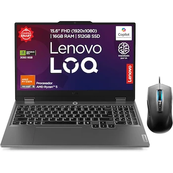 Imagen de referencia para Laptop Gamer Lenovo LOQ 15.6 FHD Ryzen 5 7235HS 16GB 512GB RTX 3050 6GB Windows 11 Home