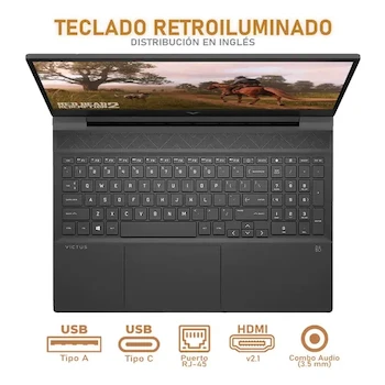 Imagen 4 de HP Victus 15.6" 15-fa2013dx Intel Core i5 8GB 512GB SSD RTX 3050 Windows 11 Home Mica Silver
