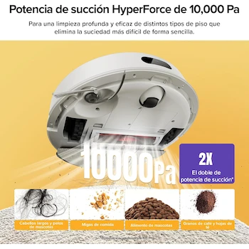 Imagen 4 de Roborock Q7 M5+ Robot Aspirador y Trapeador Blanco 10000Pa con Estación Auto Vaciado