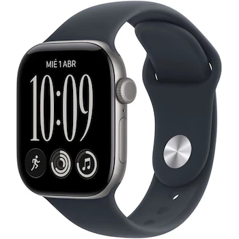 Imagen de referencia para Apple Watch Series 12 GPS 42mm Caja de Aluminio Gris Espacial Correa Deportiva Azul Marino S/M